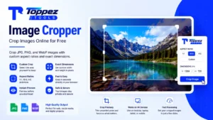 Image Cropper tool for cropping JPG, PNG, and WebP images online with custom aspect ratios and exact dimensions